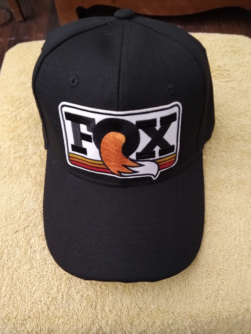 Fox Black Baseball Cap with Orange and White Patch